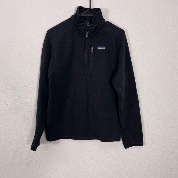 Patagonia Black Fleece Lined Quarter Zip Better Sweater Pullover - Picture 1 of 6
